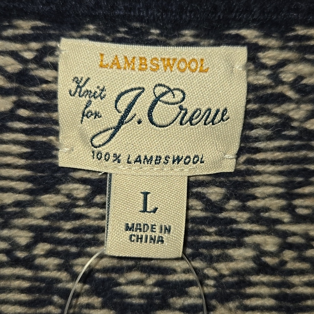 J. Crew Fair Isle Lambswool Half-Zip Pullover Turtleneck Knit Sweater NWOT - Picture 12 of 14